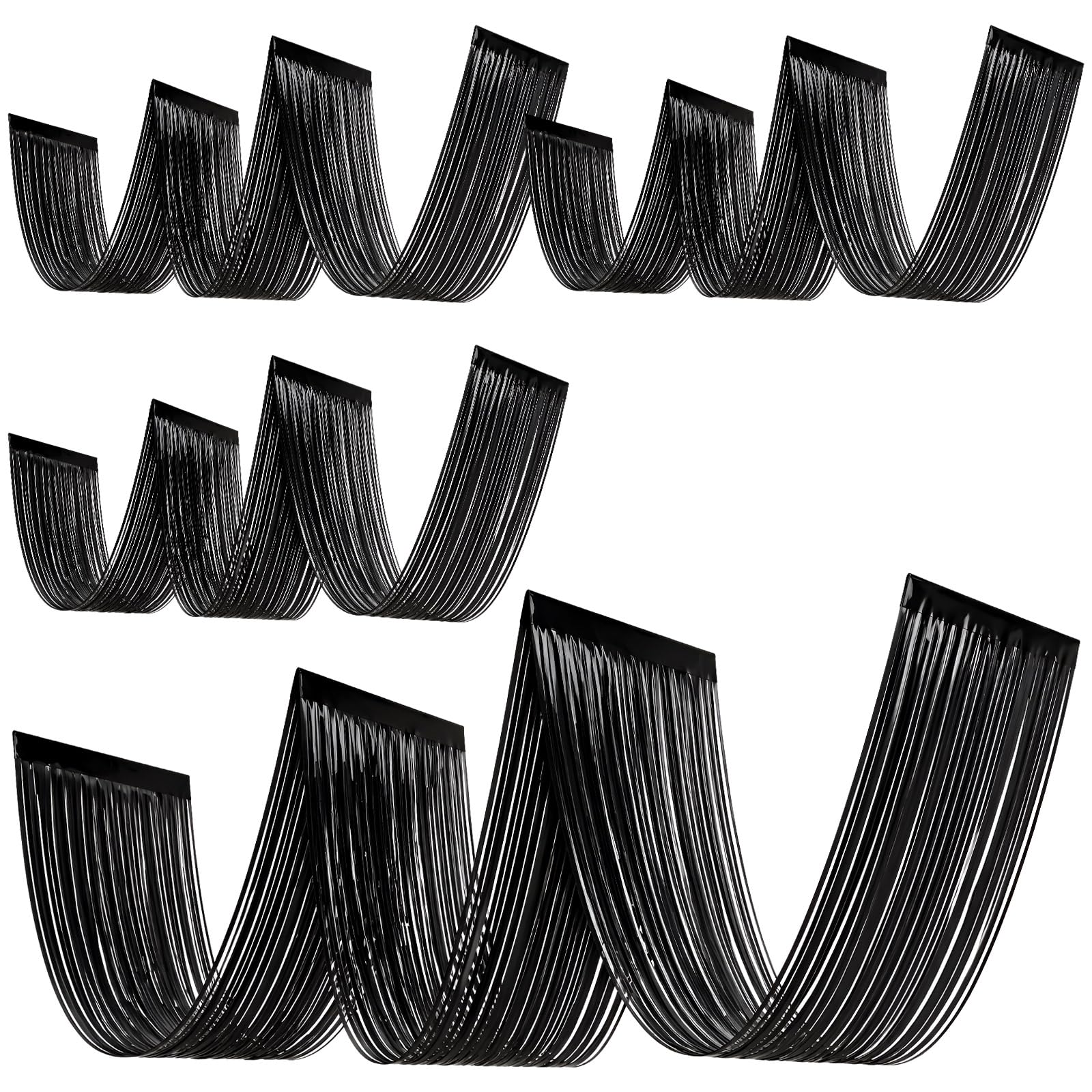 Tinsel Garland Decoration - 4 PCS Black Tinsel Fringe Ceiling