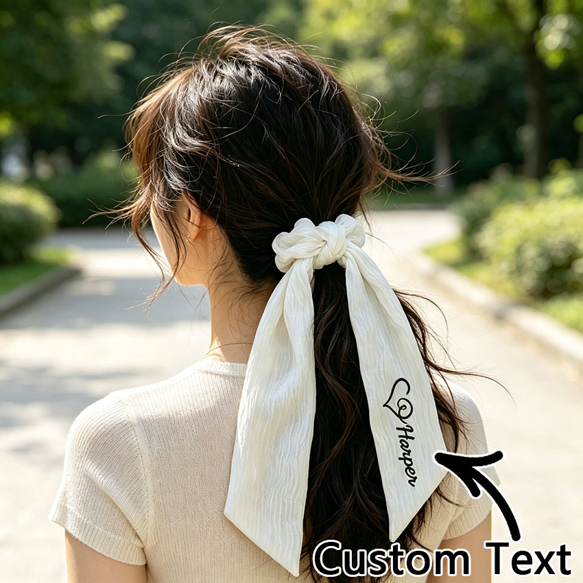 Ribbon Bow Gift - Personalized Custom Bow Ribbon Hair Tie,