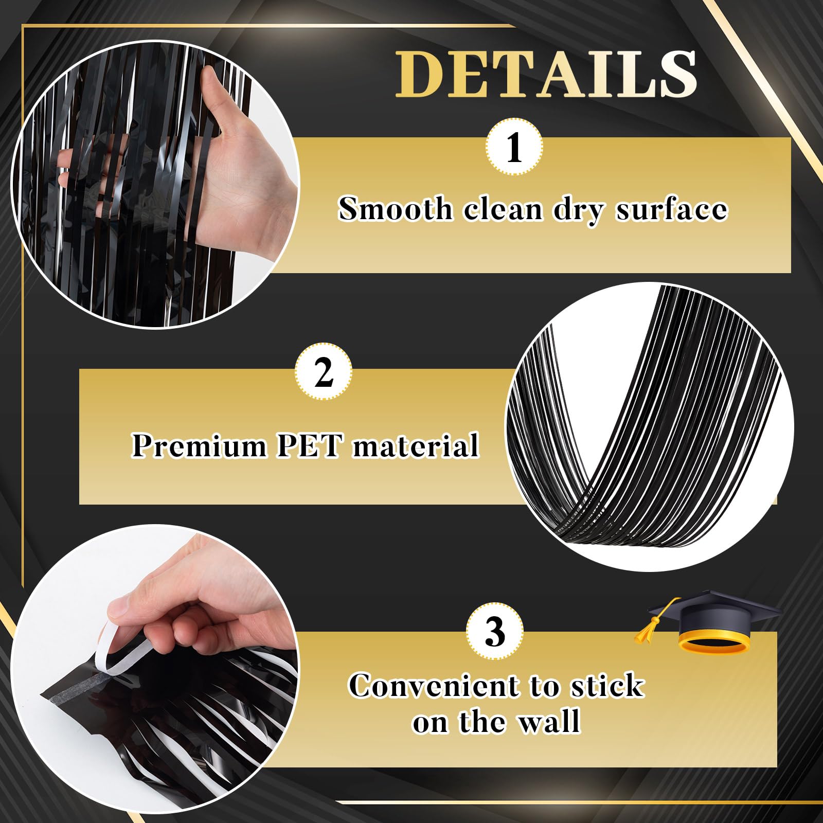 4 PCS Black Tinsel Fringe Ceil - đánh giá và giá Tinsel Garland Decoration