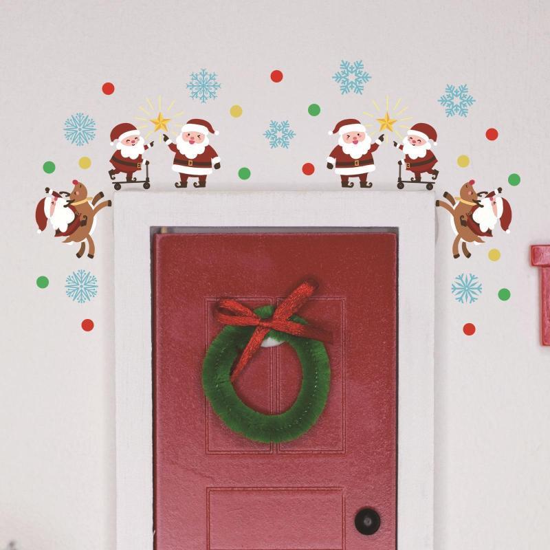 3Pcs Xmas Window Decals Santa  - đánh giá và giá Snowflake Window Decal