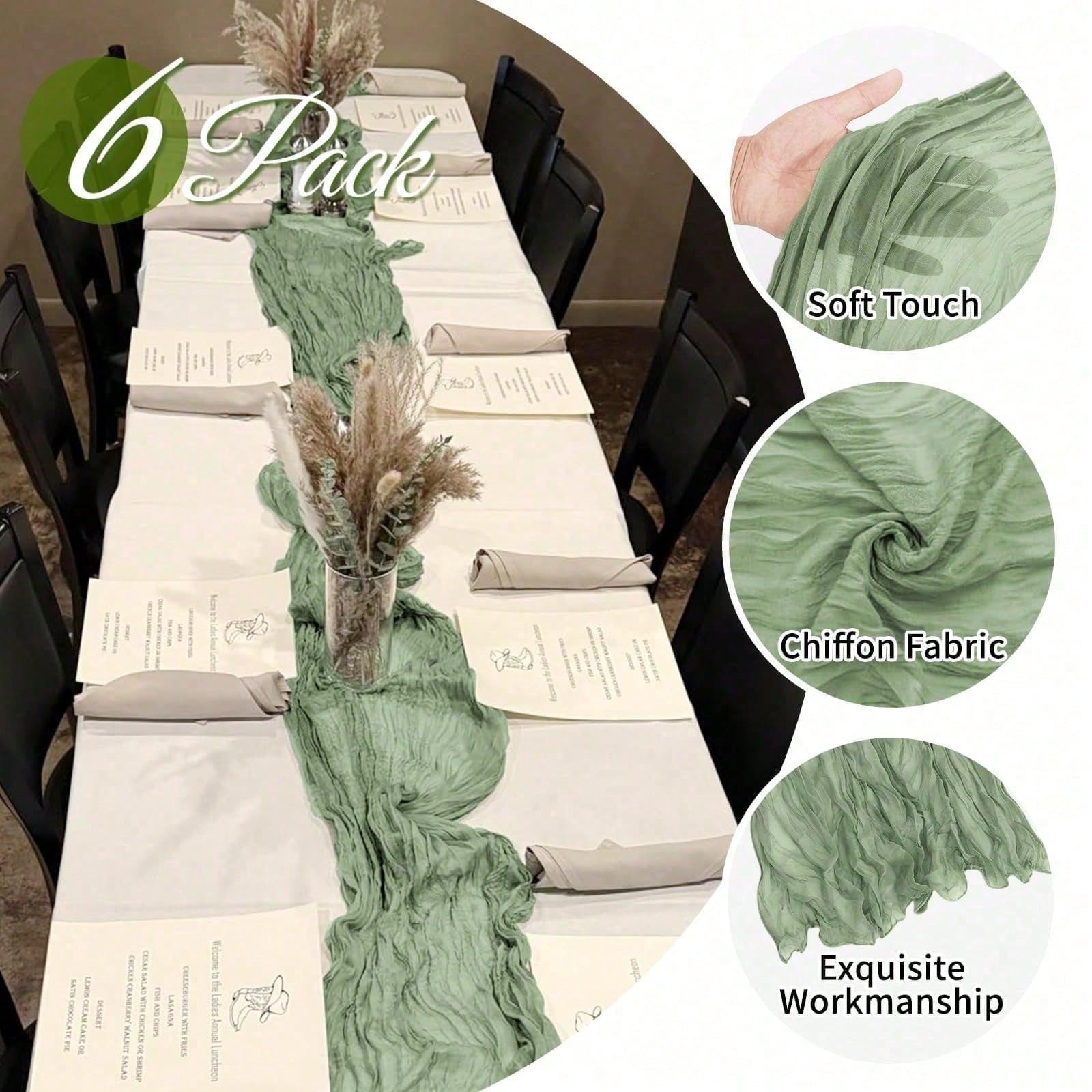6 Pack Cheesecloth Table Runne - đánh giá và giá Christmas Table Runner