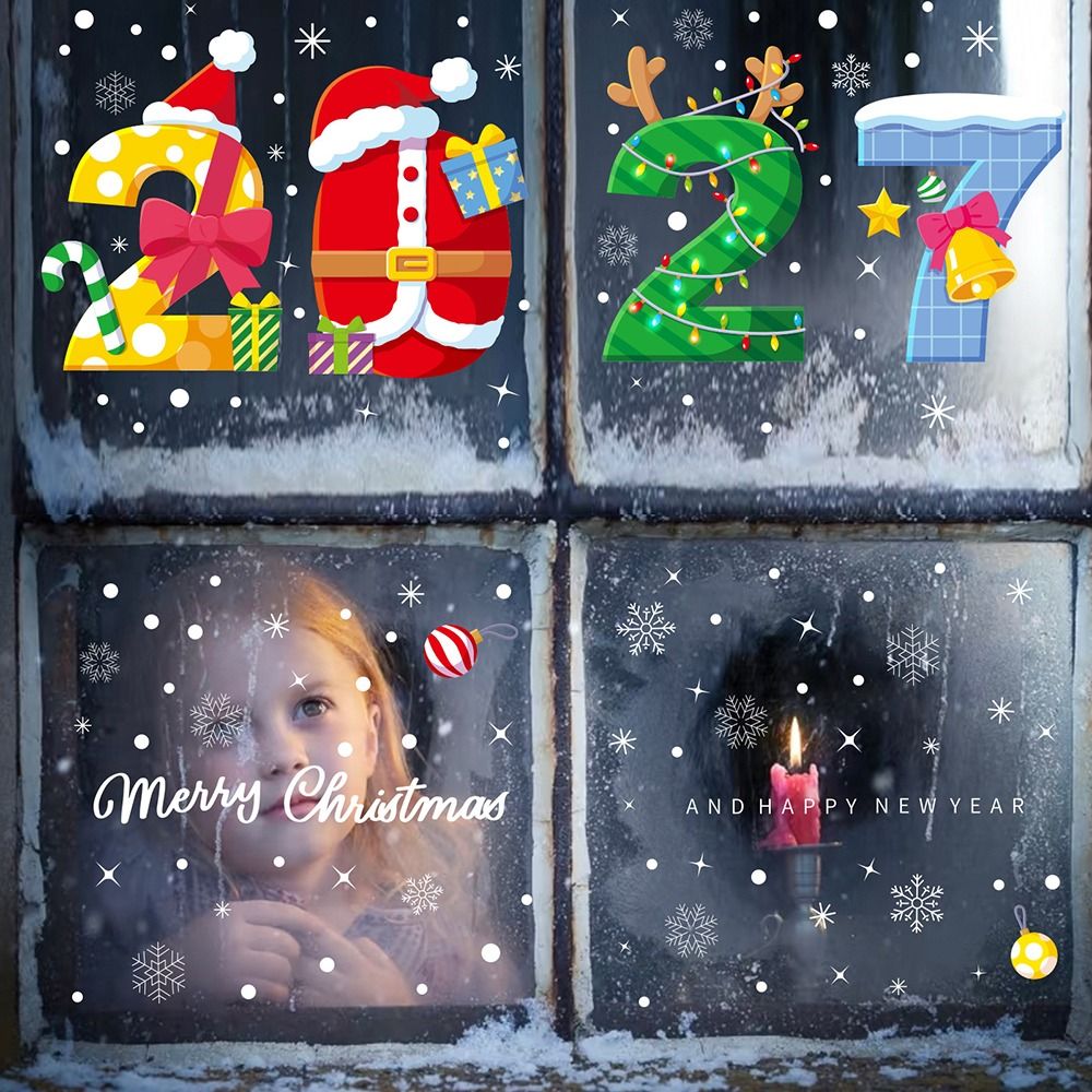 Electrostatic Merry Christmas  - đánh giá và giá Snowflake Window Decal