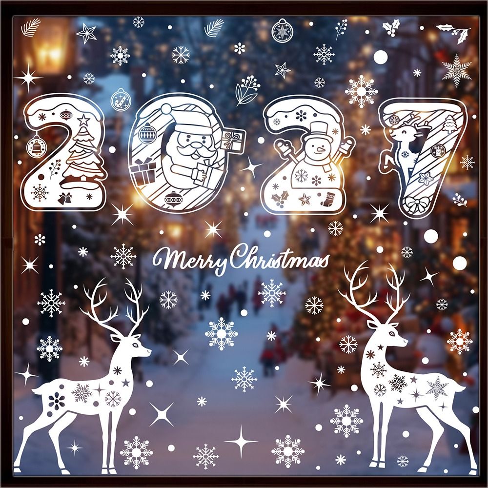 Electrostatic Merry Christmas  - đánh giá và giá Snowflake Window Decal